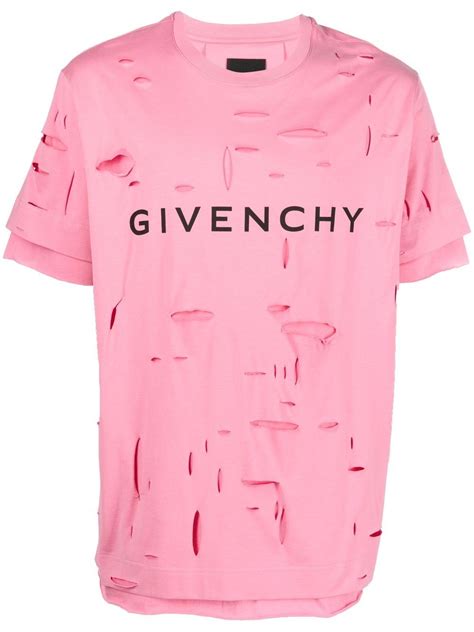 black givenchy t shirt with red letters|Givenchy ripped t shirt.